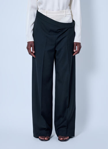 LN-CC® - RÓHE: Double Waistband Trousers - Black RÓHE Double Waistband Trousers Black roe0266006