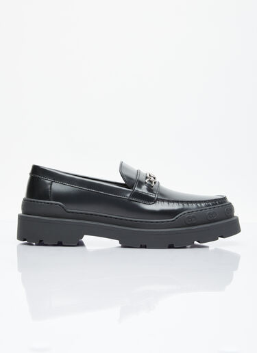 Gucci Interlocking G Leather Loafers Black guc0154025