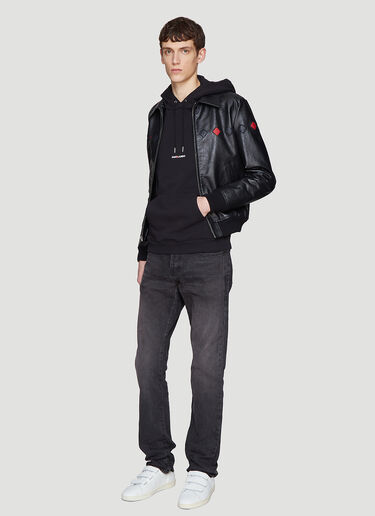 Saint Laurent 徽标连帽运动衫 黑色 sla0136018