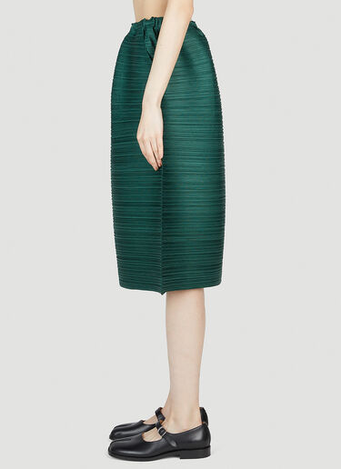 Pleats Please Issey Miyake Jacquard A-Line Skirt Green plp0253004