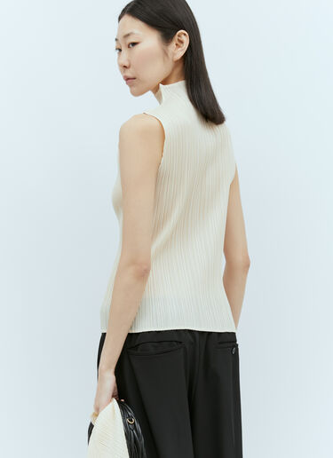 High Neck Pleated Top Pleats Please Issey Miyake High Neck Pleated Top Beige plp0255013