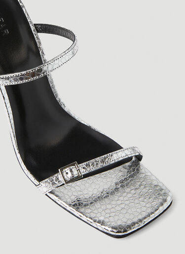 BY FAR Flick Flagstone High Heel Sandals Silver byf0251025