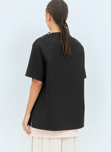 Jil Sander 지퍼 장식 티셔츠 블랙 jil0257010