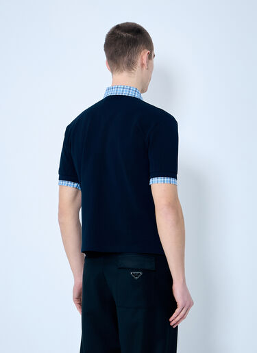 Miu Miu Polo Shirt With Contrast Trims Blue miu0360006