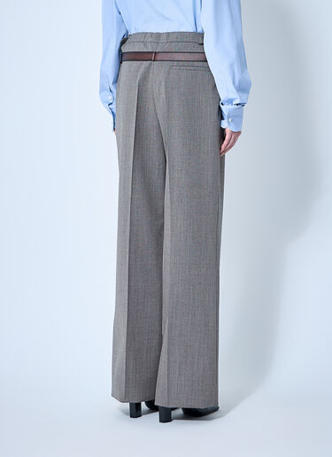 Prada Technical Wool Pants With Printed Belt Black pra0260065