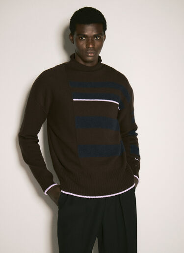 Lanvin 条纹针织衫  棕 lnv0157002