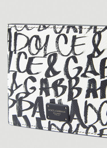 Dolce & Gabbana 涂鸦印花双折钱包 白色 dol0145027