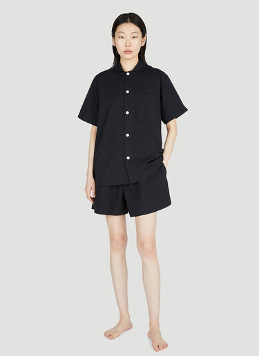 Classic Short Sleeve Pyjama Shirt Tekla Classic Short Sleeve Pyjama Shirt Black tek0353013