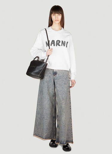 Logo Print Sweatshirt Marni Logo Print Sweatshirt White mni0253026