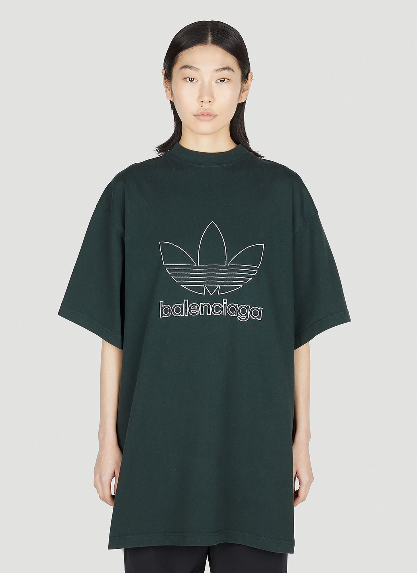 Adidas X Balenciaga Logo Oversized T-shirt In Green