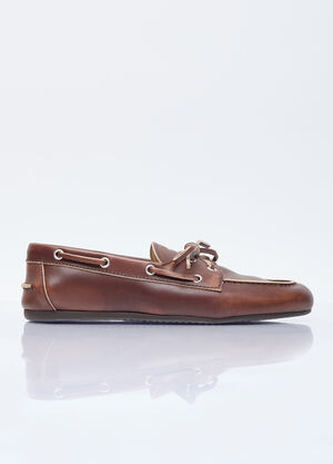 Miu Miu Lace-Up Loafers Brown miu0256013