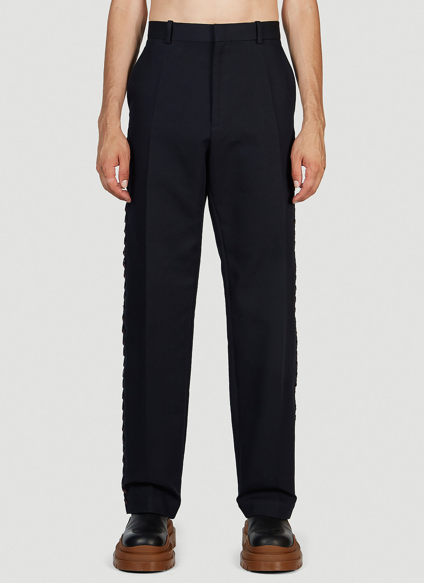 BOTTEGA VENETA BOTTEGA VENETA BRAIDED PANTS MALE NAVYMALE