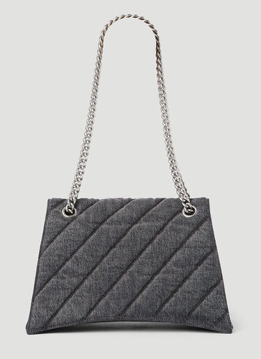 Balenciaga Crush Chain Denim Shoulder Bag Grey bal0253038