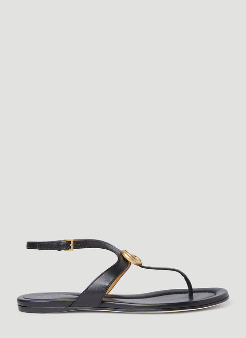 The Row Double G Thong Leather Sandals Beige row0253047