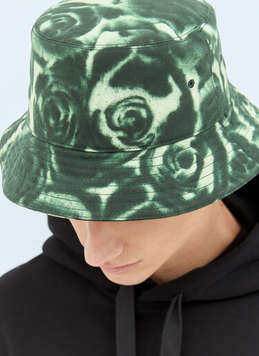 Burberry Rose Print Wax Bucket Hat Green bur0155090