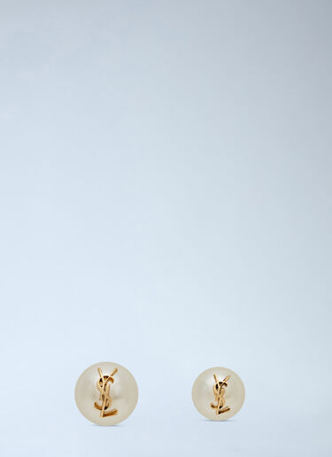 字母花押人造珍珠耳饰 Saint Laurent 字母花押人造珍珠耳饰 象牙白 sla0247091