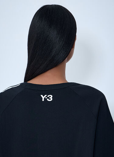 Y-3 Striped Shoulder Cotton T-Shirt Black yyy0364027