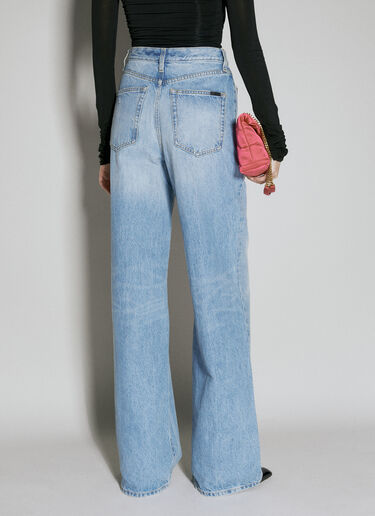 Saint Laurent Wide Leg Jeans Blue sla0253005