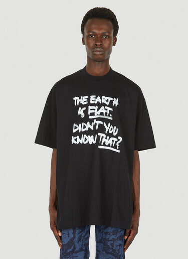 VETEMENTS Flat Earth T恤 黑 vet0150015