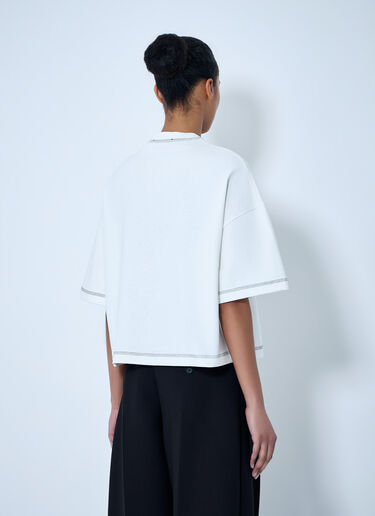 Logo Embroidered Boxy T-Shirt Jacquemus Logo Embroidered Boxy T-Shirt White jac0264022
