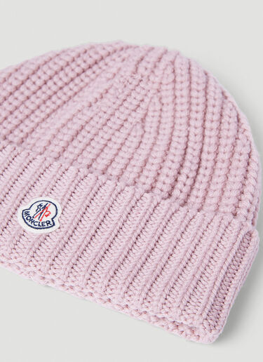 Wool Beanie Hat Moncler Wool Beanie Hat Pink mon0254034
