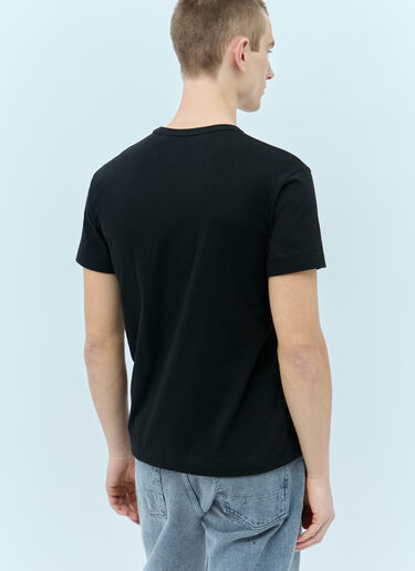 Comme Des Garçons PLAY 더블 하트 로고 패치 티셔츠  블랙 cpl0355019