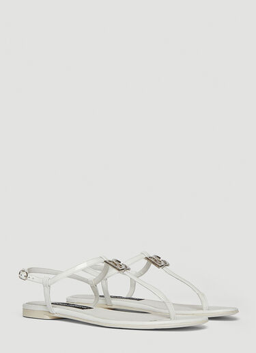 Dolce & Gabbana Logo Cut-Out Sandals White dol0247091