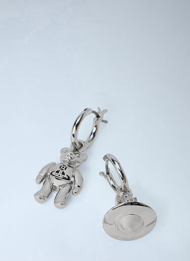 LN-CC® - Vivienne Westwood: Ruby Small Hoop Earrings - Silver Vivienne Westwood Ruby Small Hoop Earrings Silver vvw0366047