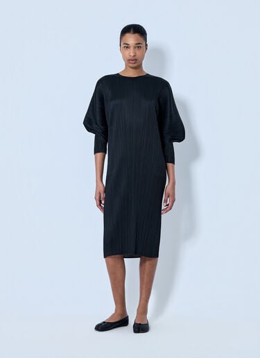 Pleats Please Issey Miyake Pleated Midi Dress Black plp0264006