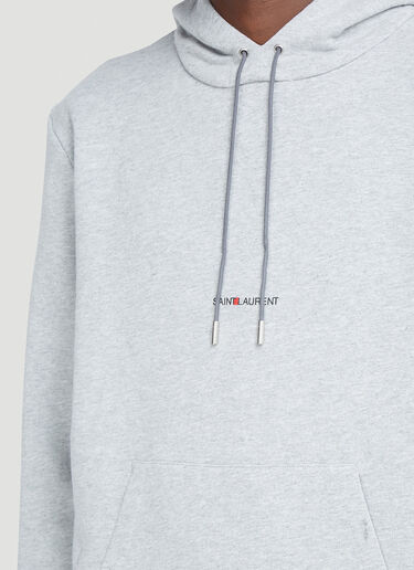 Saint Laurent 徽标印花连帽运动衫 灰色 sla0140013