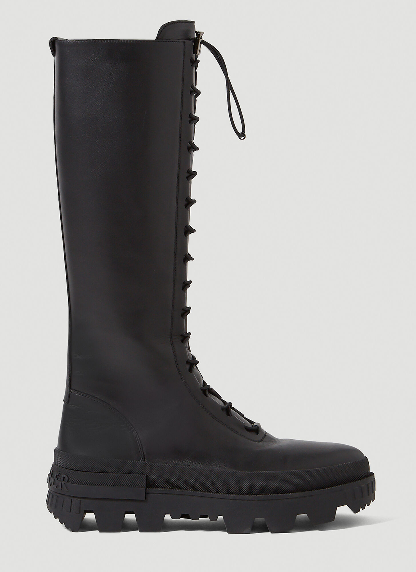 Moncler Vail Leather Lace-up Knee Boots