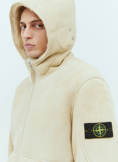 Stone Island Real Leather Blouson Jacket Beige sto0154043