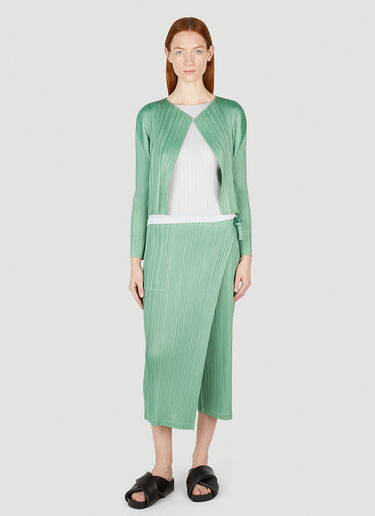 Pleats Please Issey Miyake Pleated Wrap Pants Green plp0252008