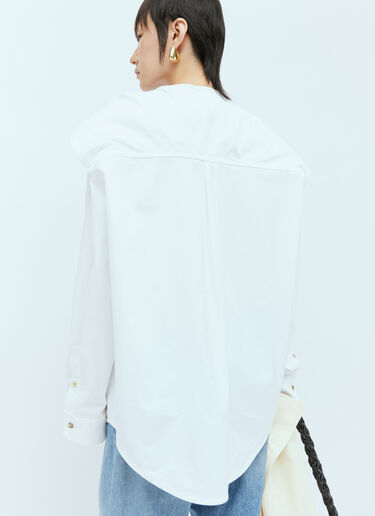 Bottega Veneta Knotted Cotton Shirt White bov0256038