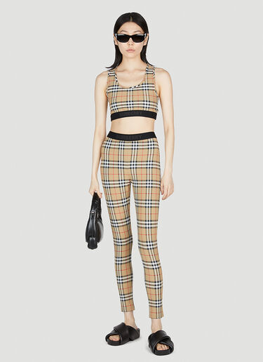 Burberry Check Leggings Beige bur0252067