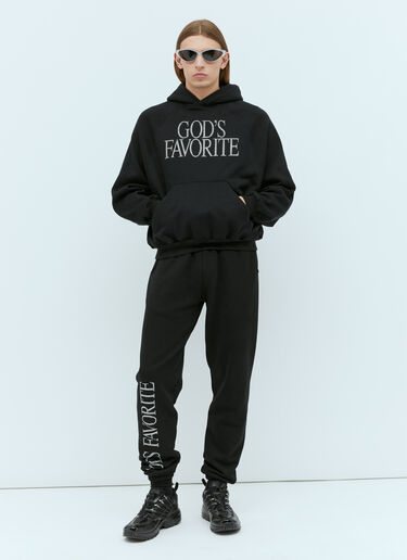 Praying God's Favorite Rhinestone Track Pants Black pry0354008