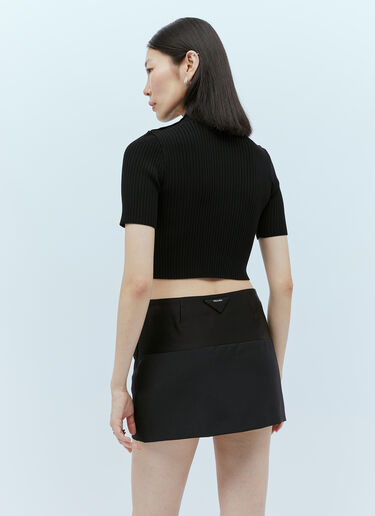 Courrèges 숄더 스냅 골지 니트 탑 블랙 cou0253041