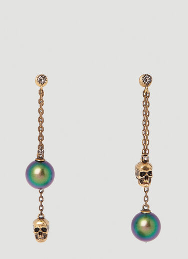Alexander McQueen 스컬 체인 이어링 골드 amq0251067