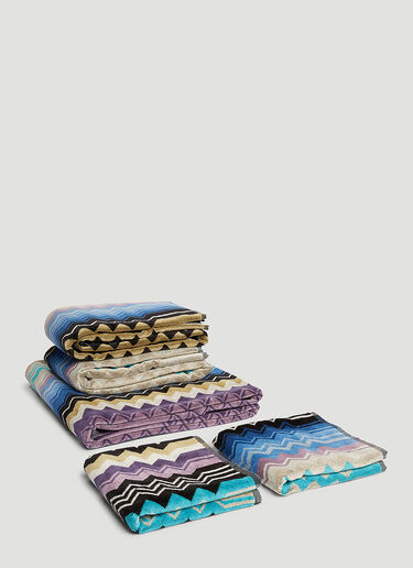 Set of Five Giacomo Towels MissoniHome Set of Five Giacomo Towels Blue wps0644195