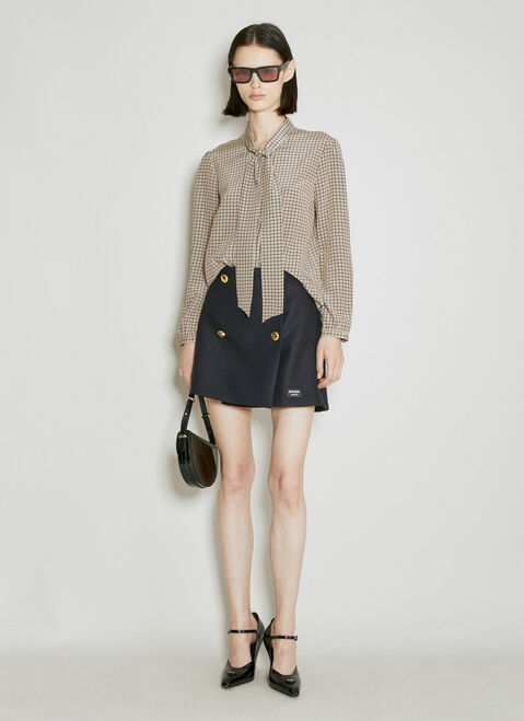 Prada ダブルウールミニスカート  ブラック pra0255003