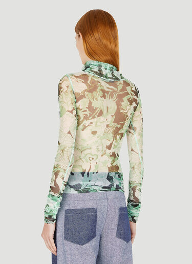 Graphic Mesh Long Sleeve Top Marco Rambaldi Graphic Mesh Long Sleeve Top Green mra0250014