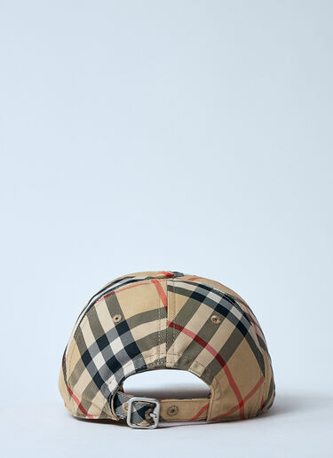Burberry Check Baseball Cap Beige bur0159028