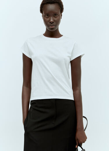 The Row Tori Crop T-Shirt White row0256007