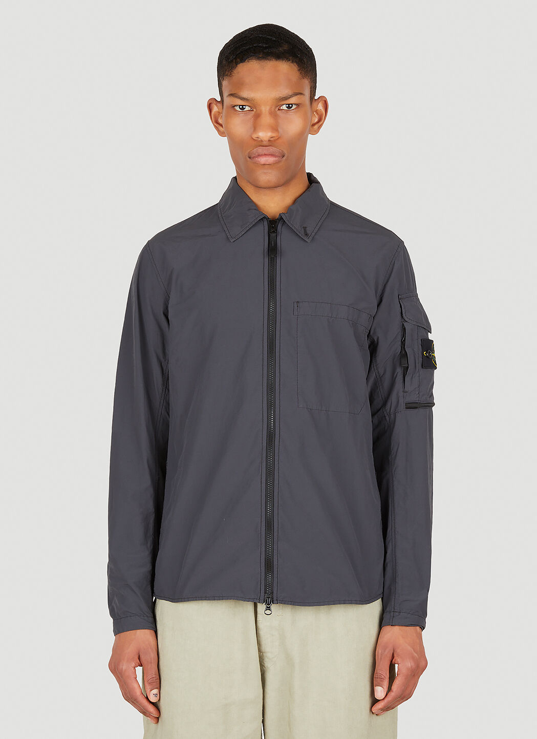 Grey overshirt stone sales island