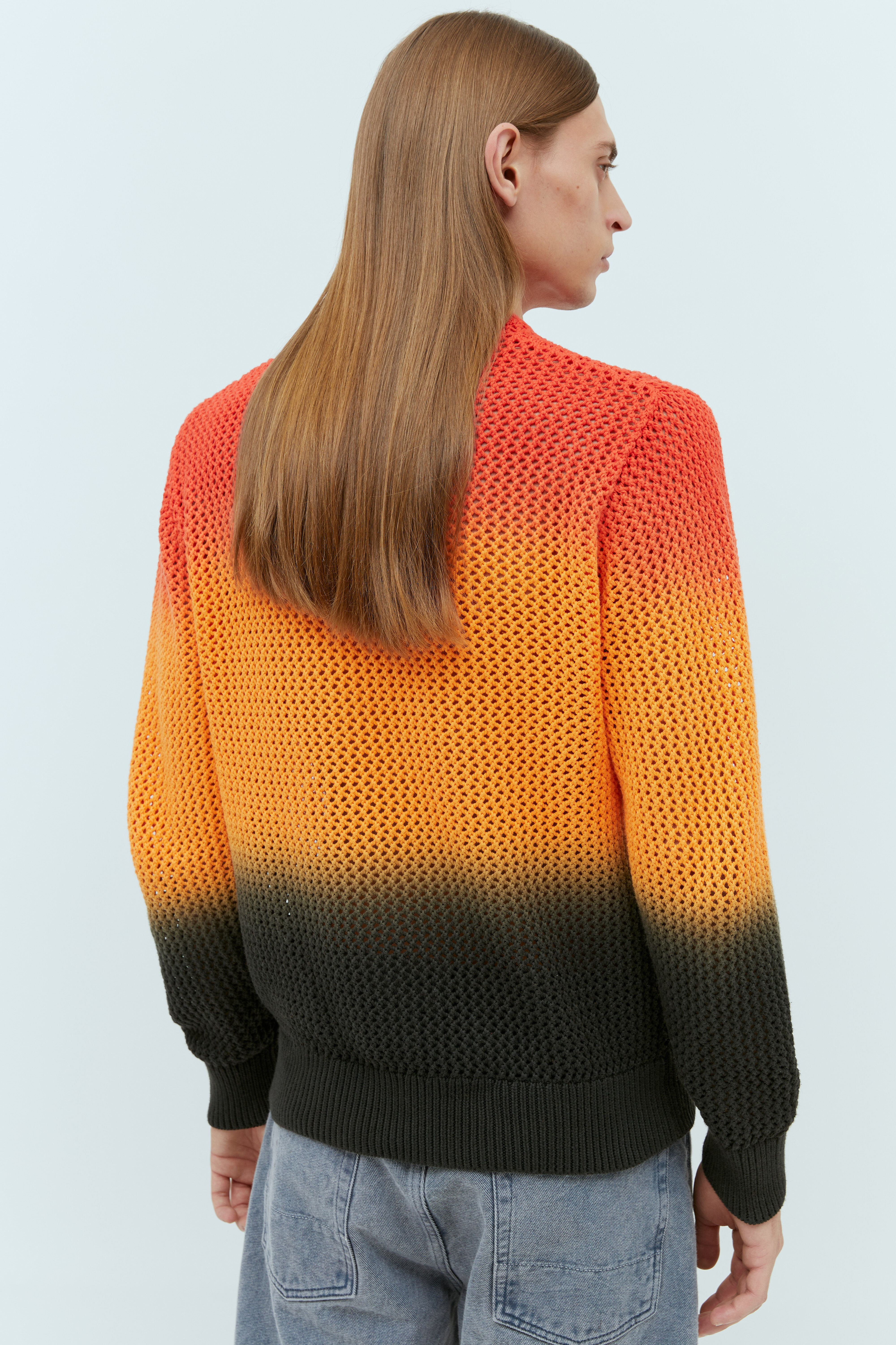 Stüssy Men's' Pigment Dyed Loose Gauge Sweater in Orange