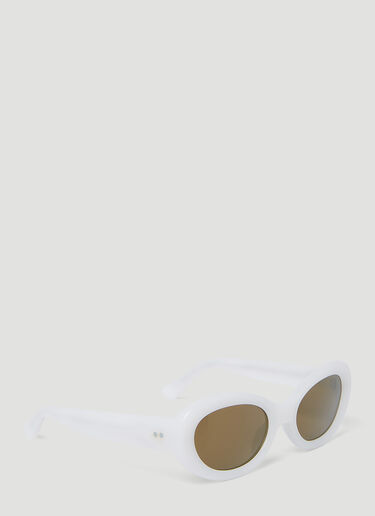 타원형 선글라스 Dries Van Noten 타원형 선글라스 화이트 vns0353001