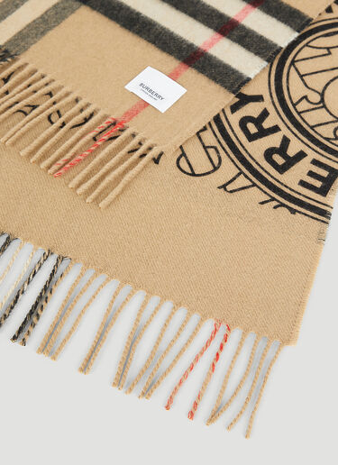 Check Cashmere Scarf Burberry Check Cashmere Scarf Beige bur0253053