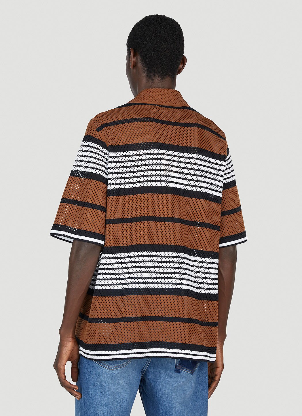 Burberry Men s Logo Stripe Shirt in Brown LN CC