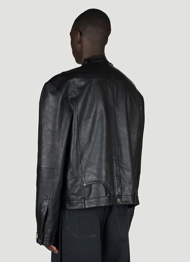 Balenciaga Deconstructed Leather Jacket Black bal0154002