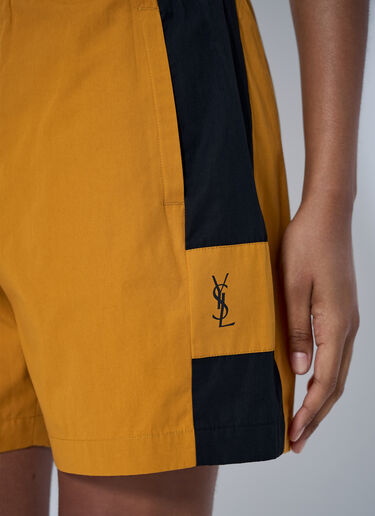 LN-CC® - Saint Laurent: Elasticated Waist Shorts - Orange Saint Laurent Elasticated Waist Shorts Orange sla0263017